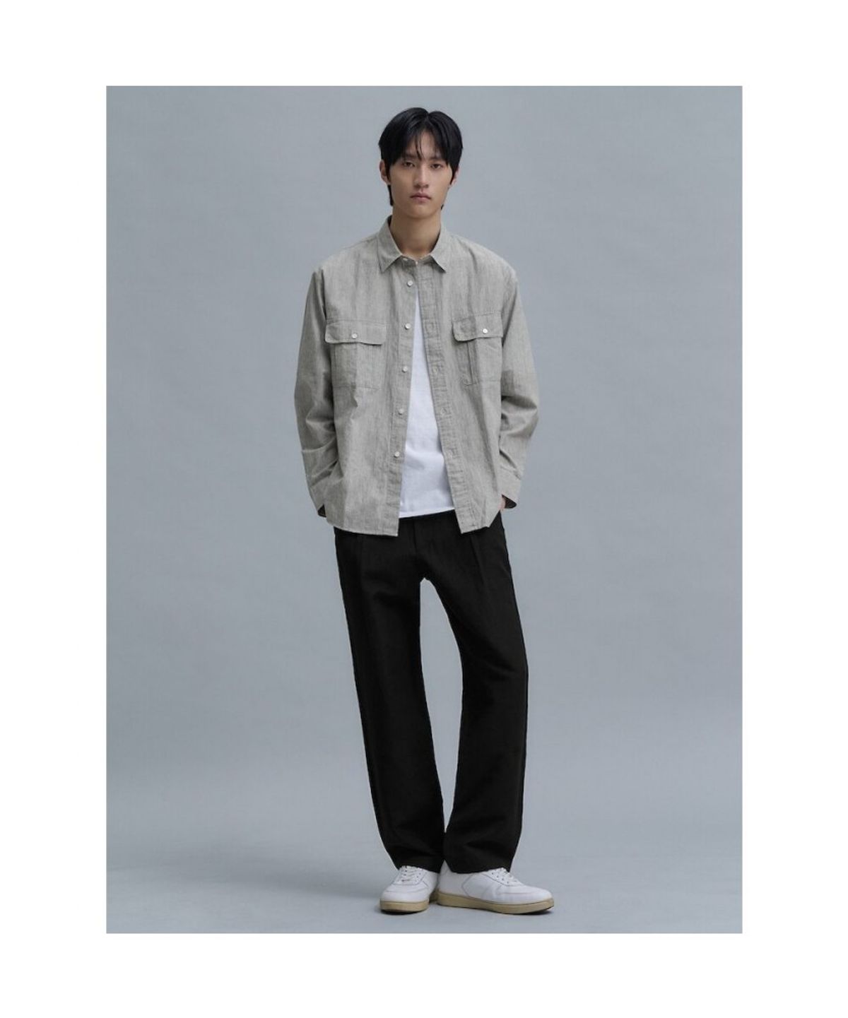 시프트지(SHIFT.G) Relax fit Micropattern Shirts  Grey