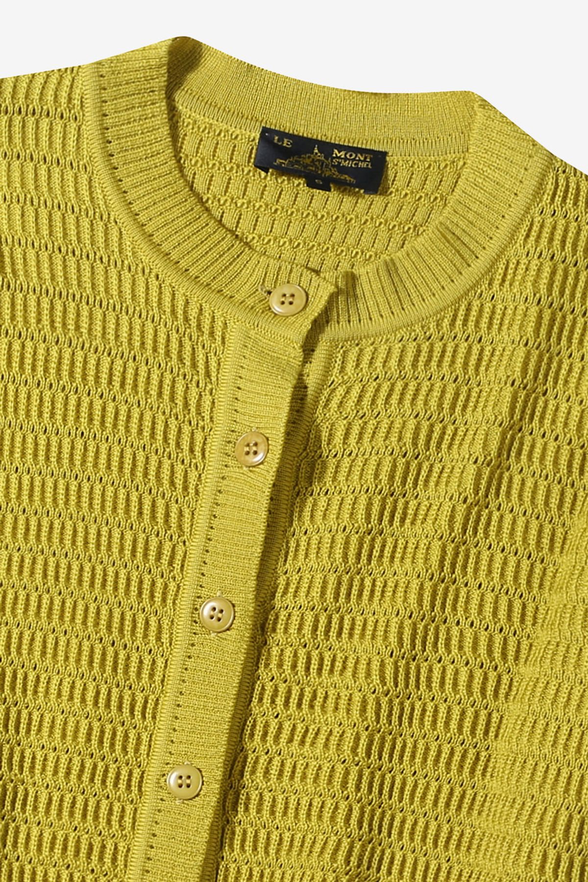 르몽생미셸(LE MONT ST MICHEL) GURON-FANCY STITCH CARDIGAN_Olive