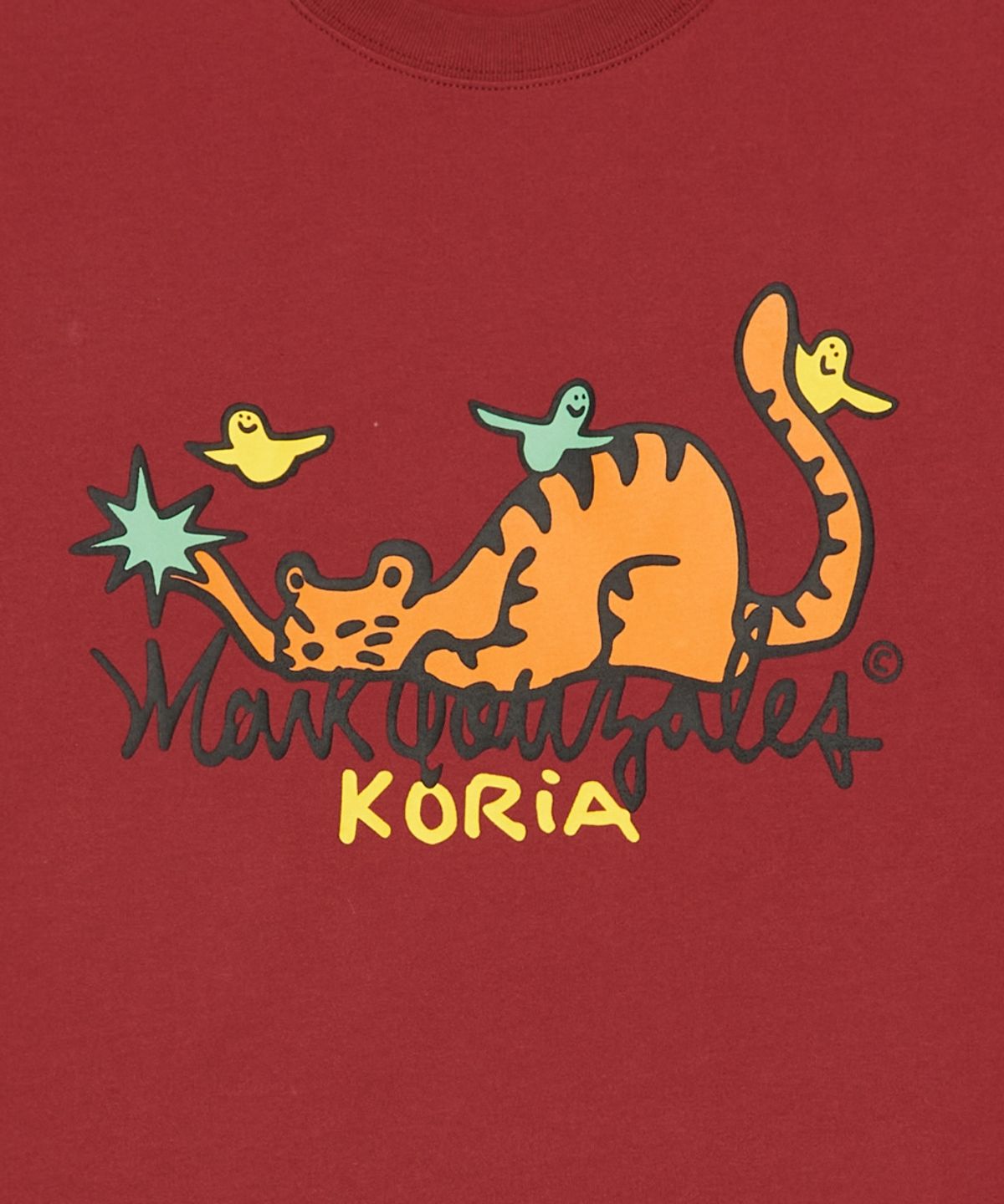 마크곤잘레스(MARK GONZALES) 타이거 엔젤 그래픽 반팔 티셔츠 - RED
