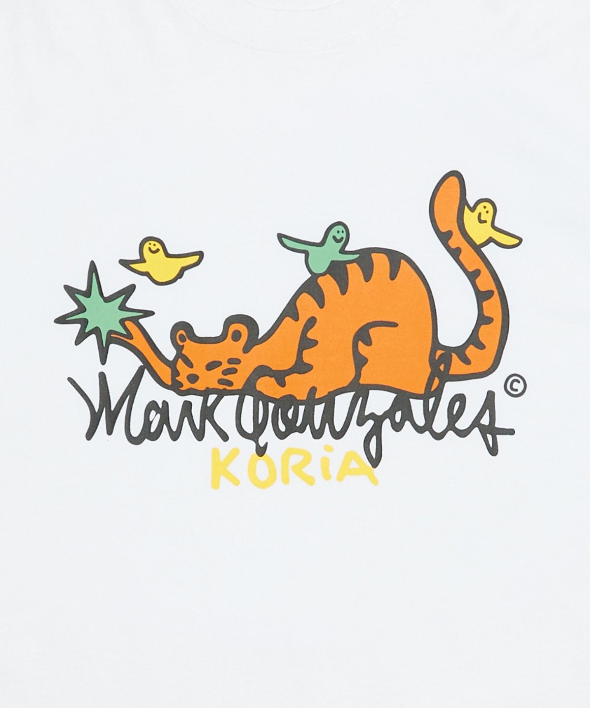마크곤잘레스(MARK GONZALES) 타이거 엔젤 그래픽 반팔 티셔츠 - WHITE