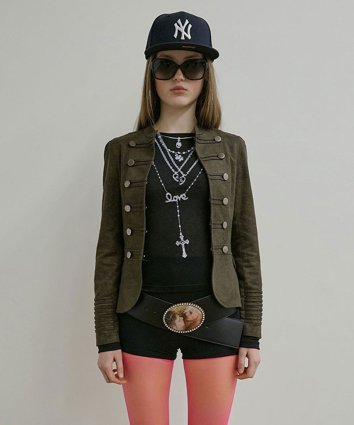 스컬프터(SCULPTOR) Faux Necklace Tee Black/Silver