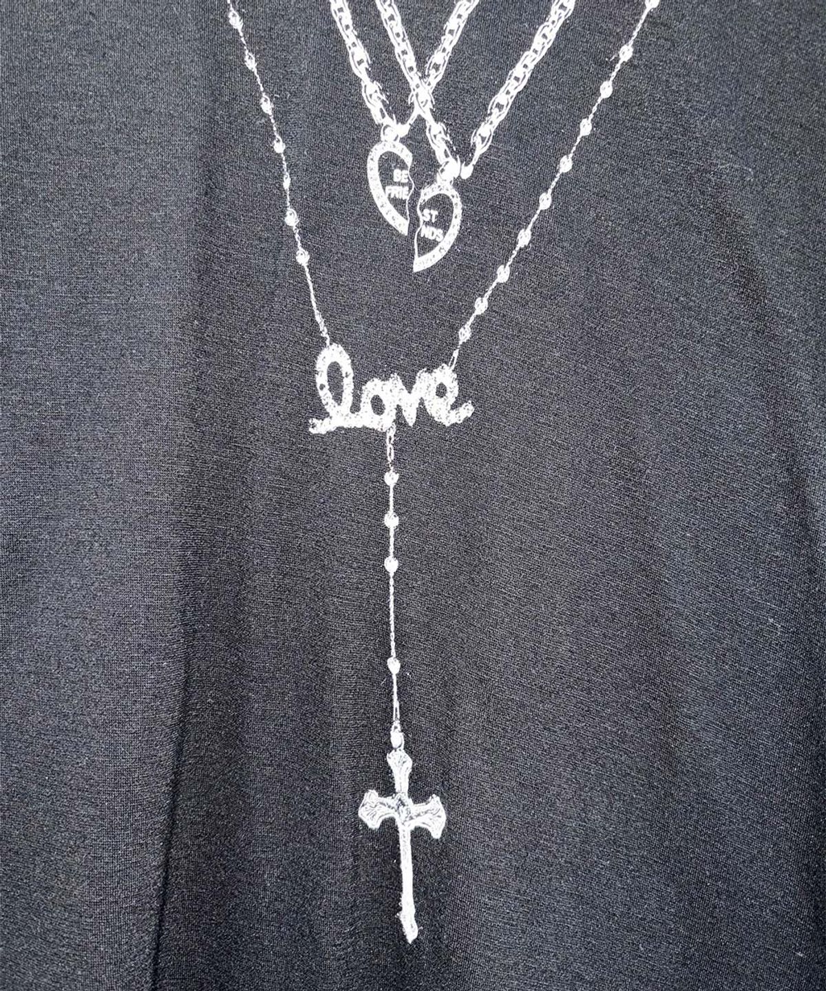 스컬프터(SCULPTOR) Faux Necklace Tee Black/Silver