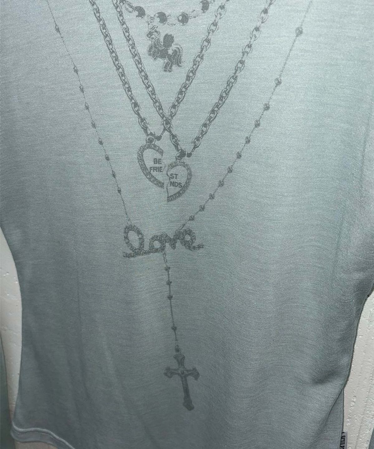 스컬프터(SCULPTOR) Faux Necklace Tee Pale Blue