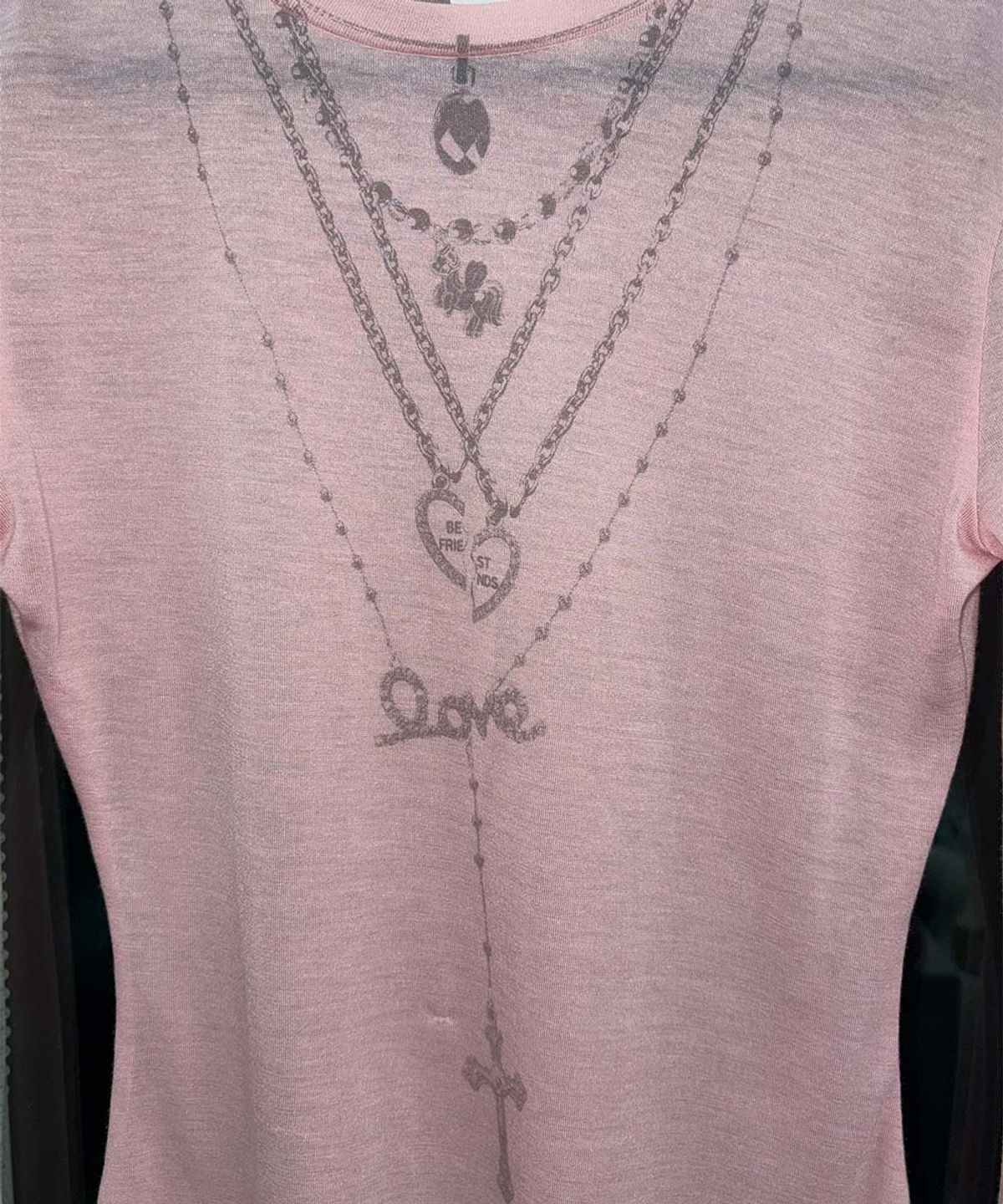 스컬프터(SCULPTOR) Faux Necklace Tee Baby Pink
