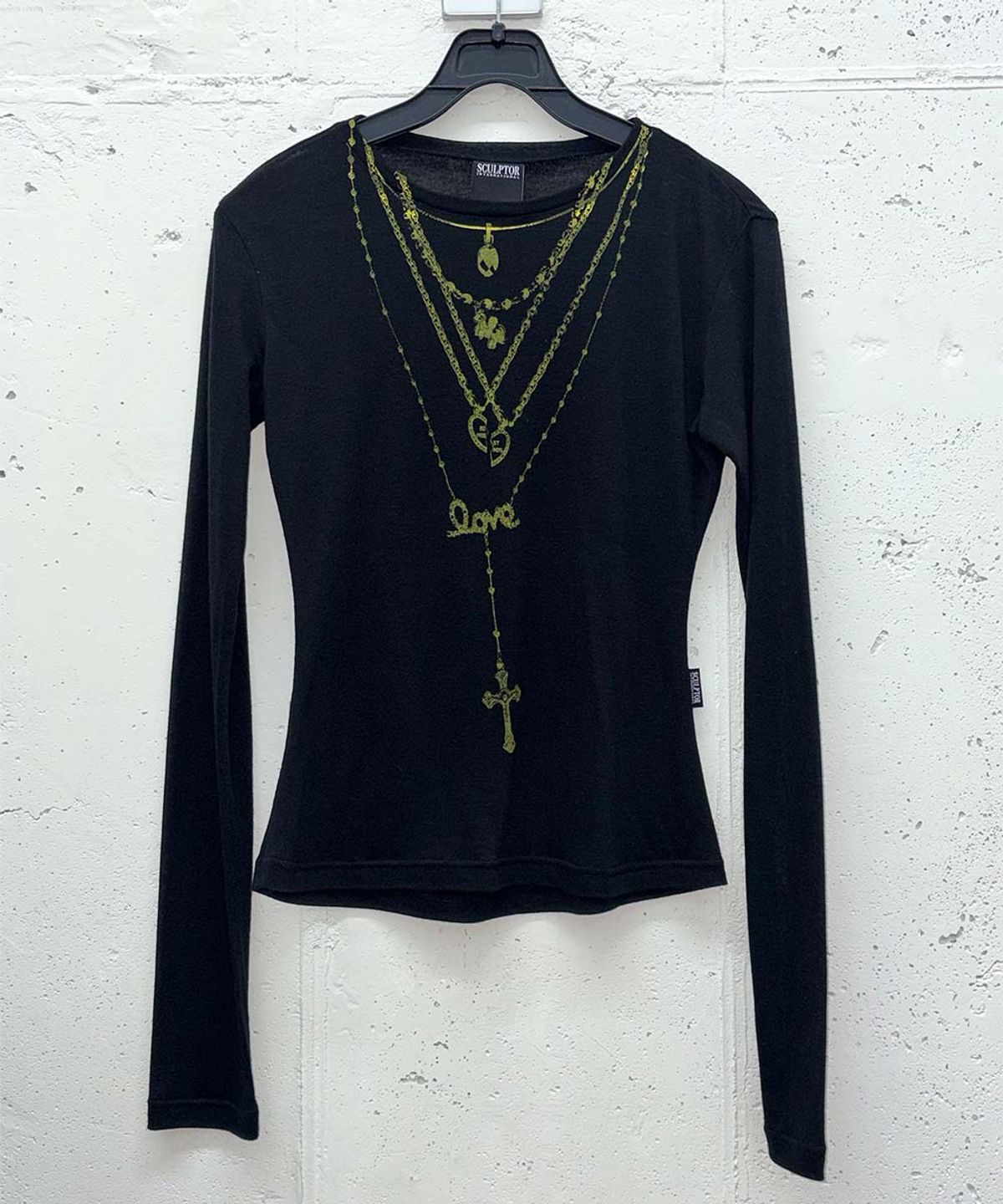 스컬프터(SCULPTOR) Faux Necklace Tee Black