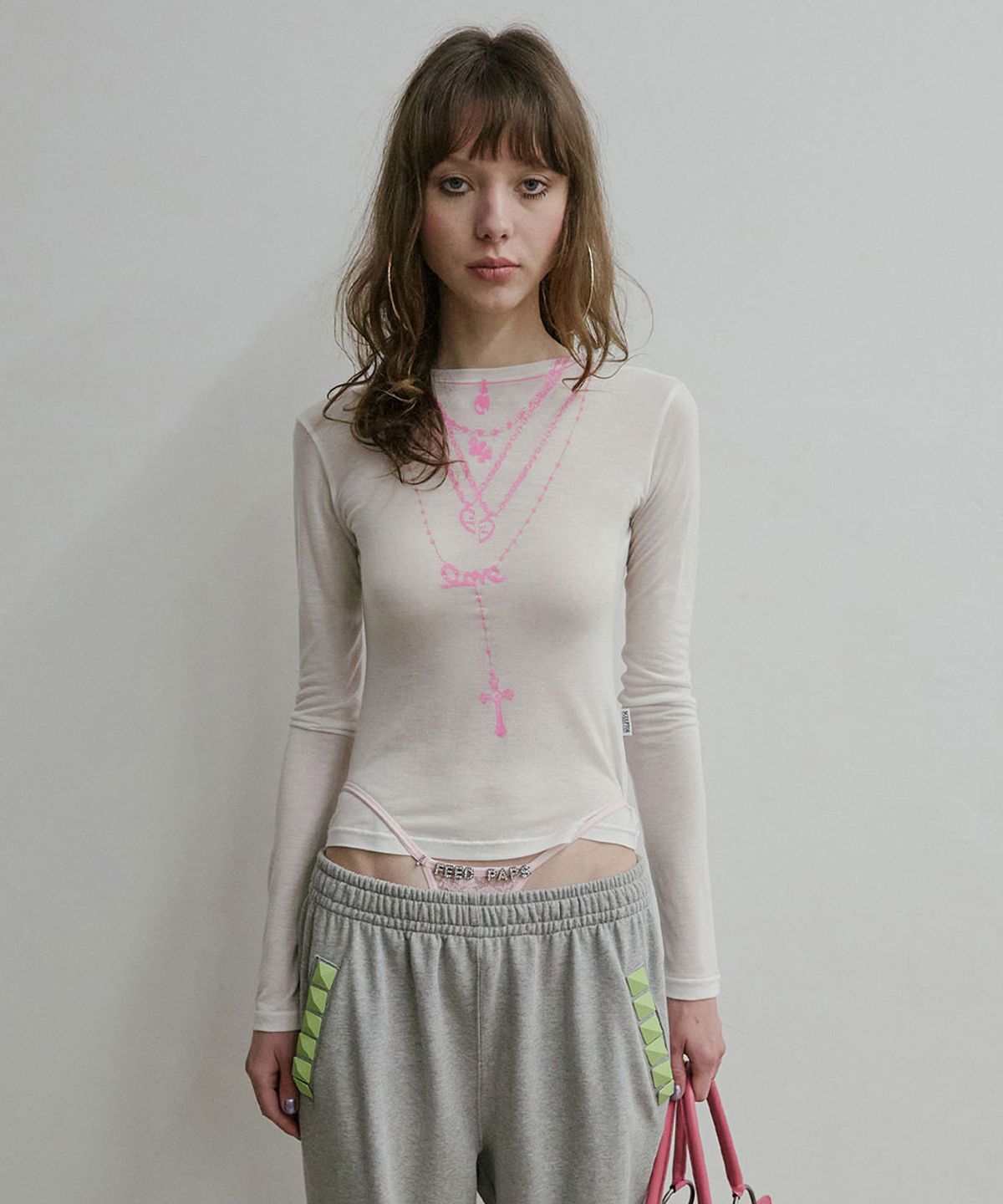 스컬프터(SCULPTOR) Faux Necklace Tee White