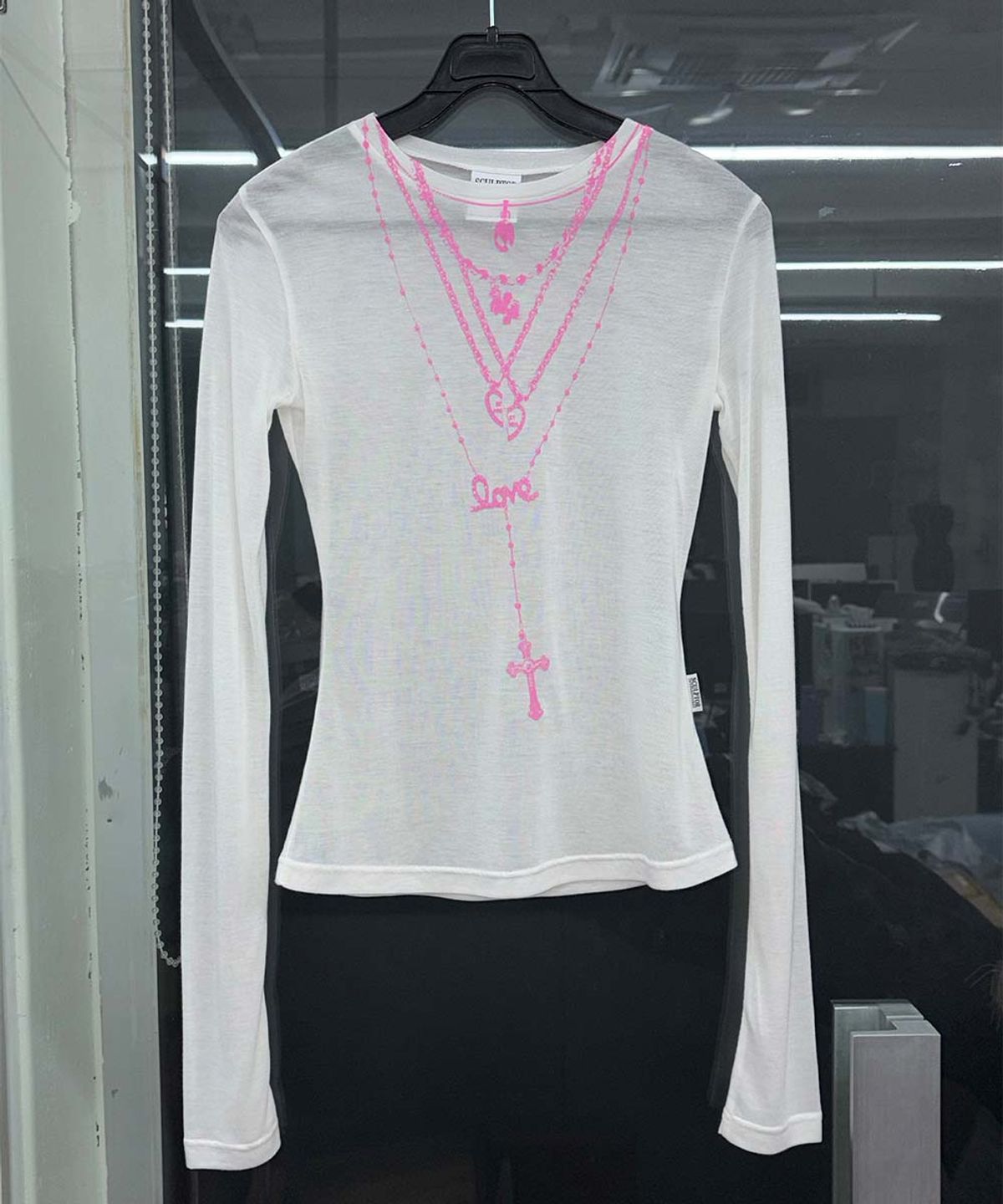 스컬프터(SCULPTOR) Faux Necklace Tee White