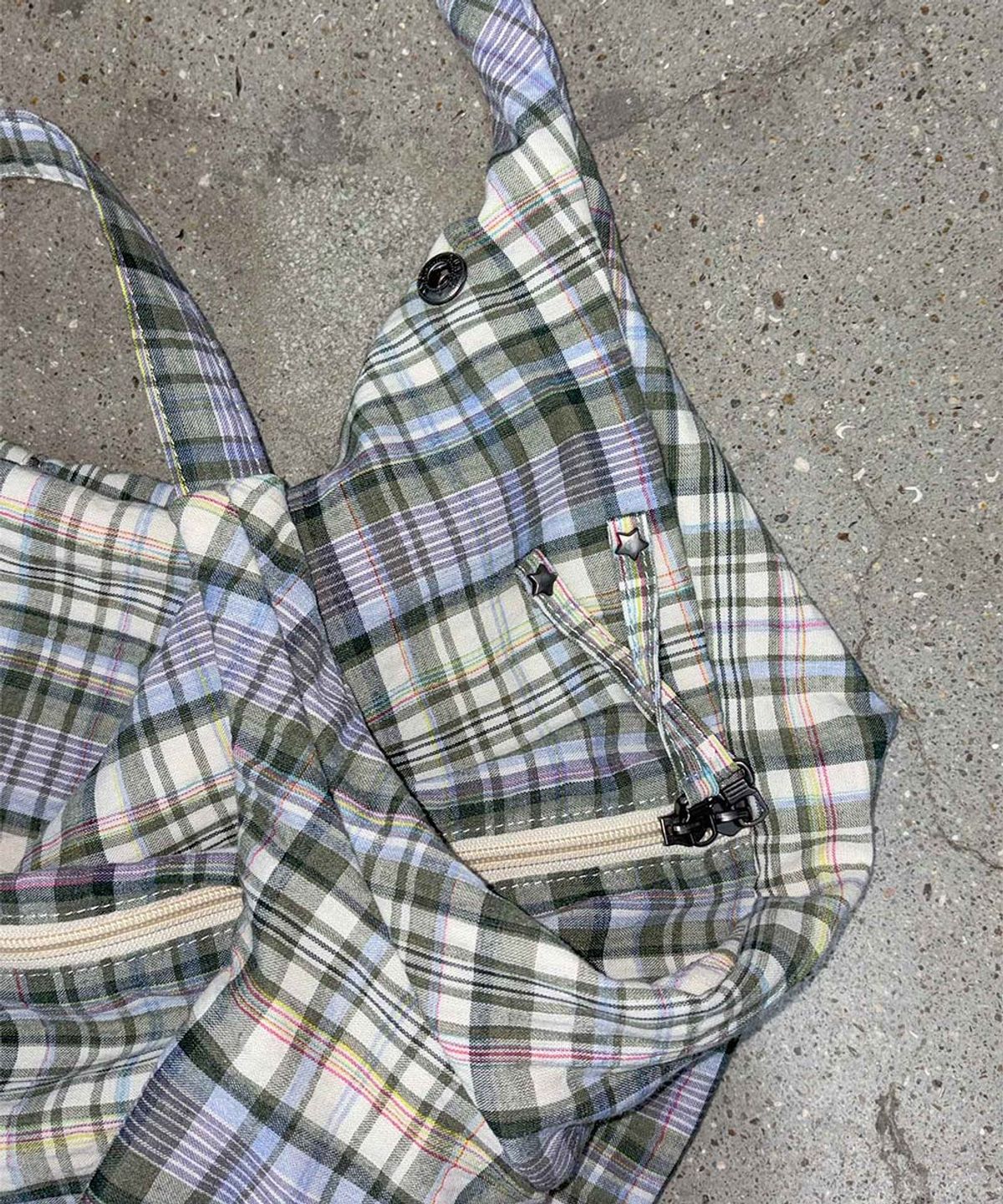 스컬프터(SCULPTOR) Plaid Big Hobo Bag Sage