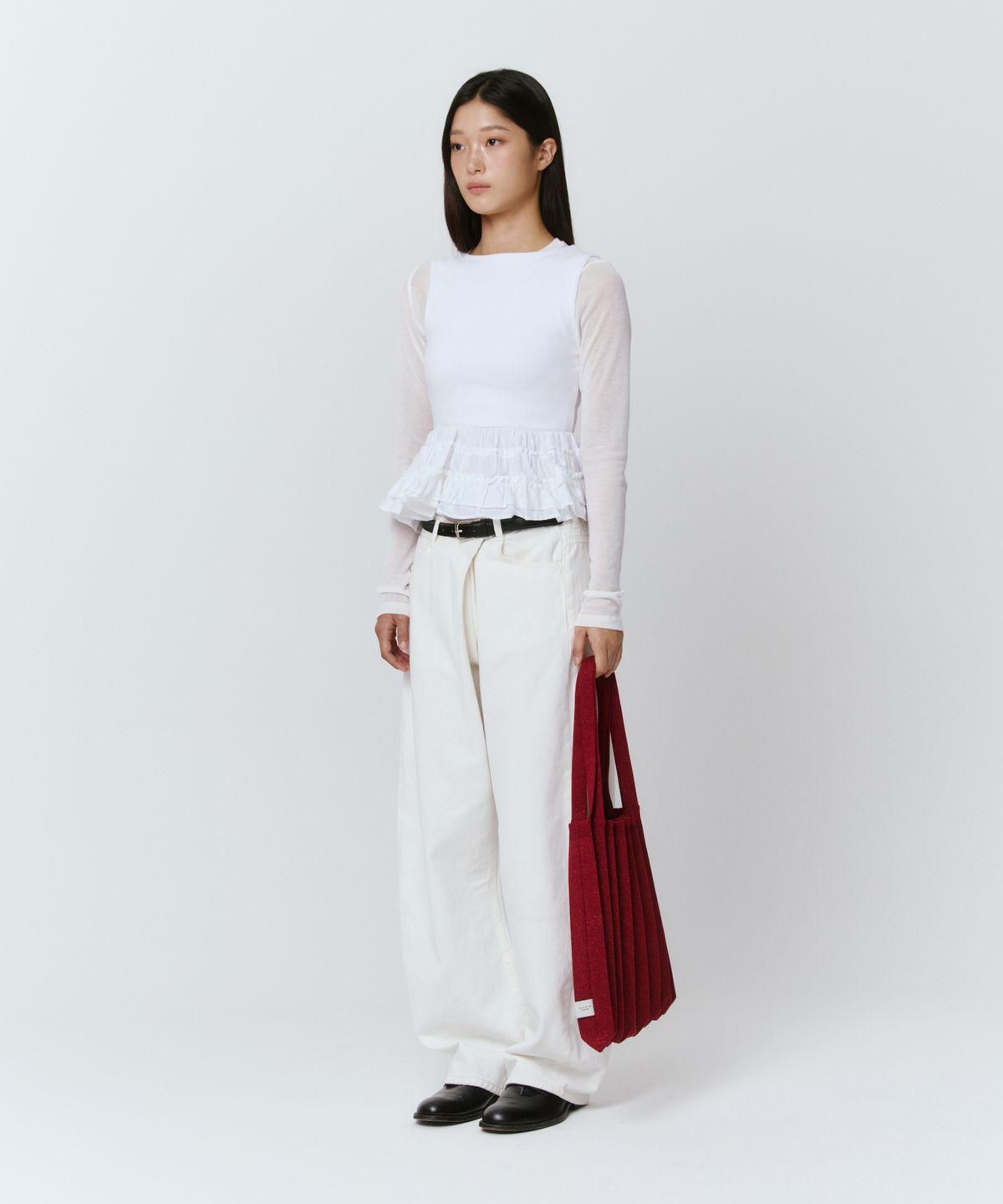 플리츠마마(PLEATSMAMA) 뉴숄더백 글리터버건디