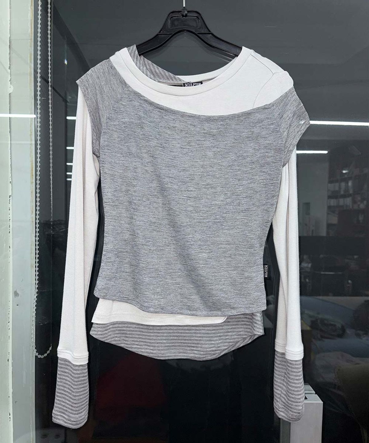 스컬프터(SCULPTOR) Lazy Layered Tee Melange Gray