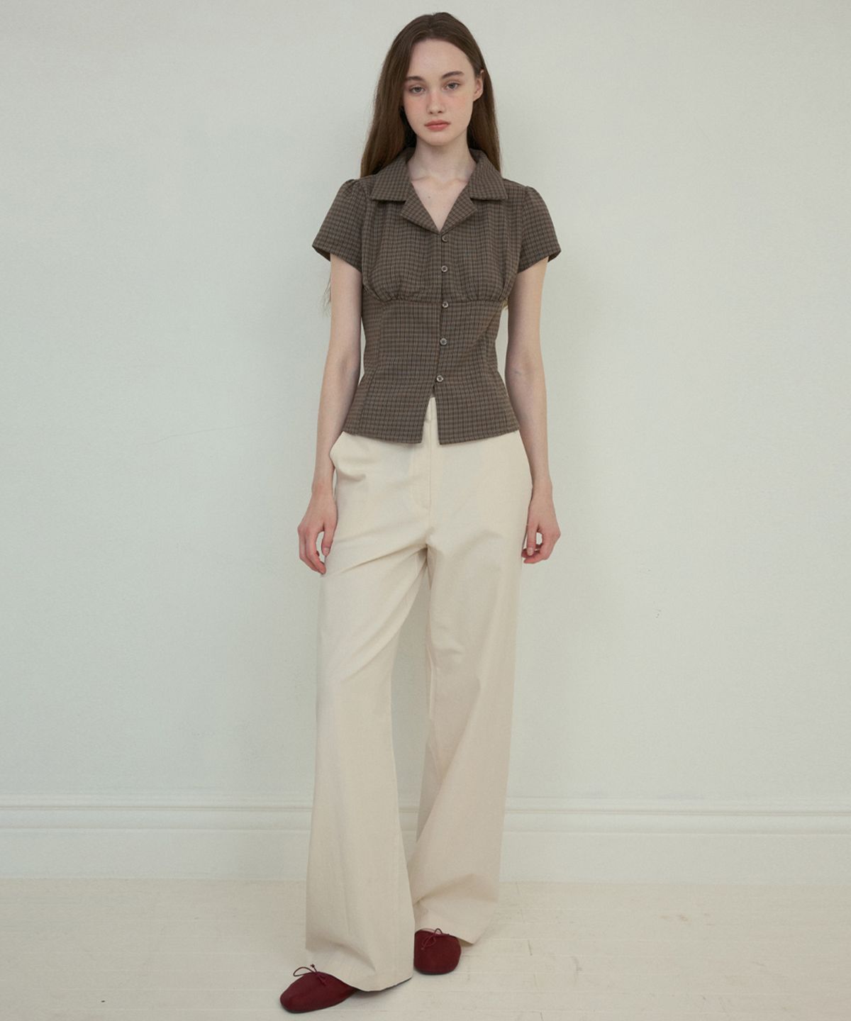 아우어노스텔지아(OURNOSTALGIA) Mono basic straight cotton pants_Beige(O25-PT02)