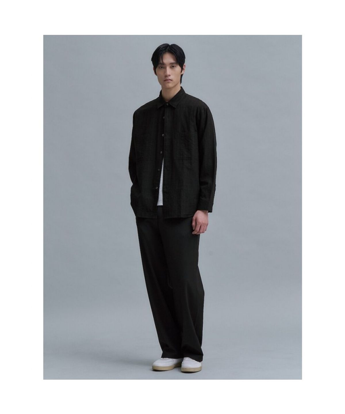 시프트지(SHIFT.G) Wool Blended Semi Wide Slacks  Black