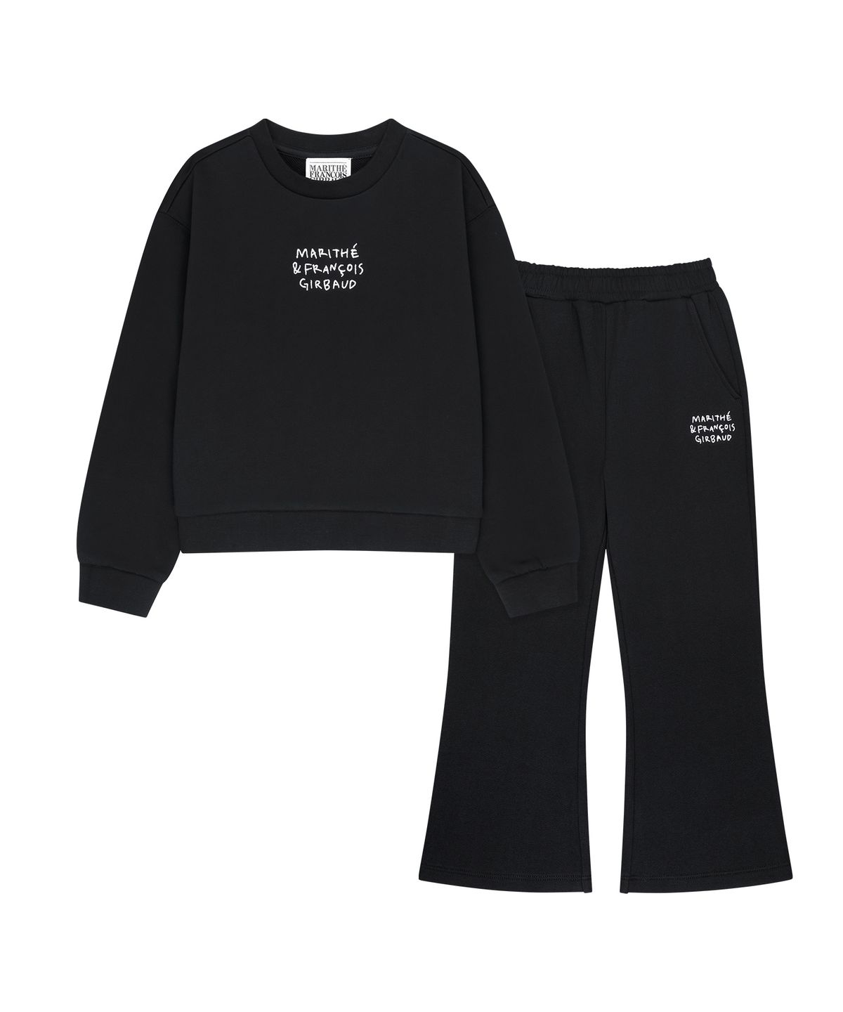 마리떼 키즈(MARITHÉ KIDS) KIDS W BOOTS CUT CROP SWEAT SET-UP black