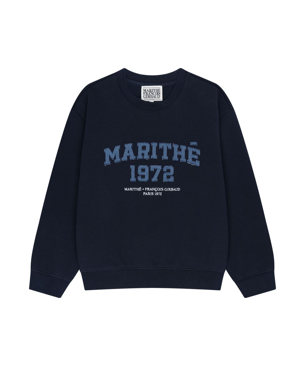 마리떼 키즈(MARITHÉ KIDS) KIDS DENIM APPLIQUE SWEATSHIRT navy
