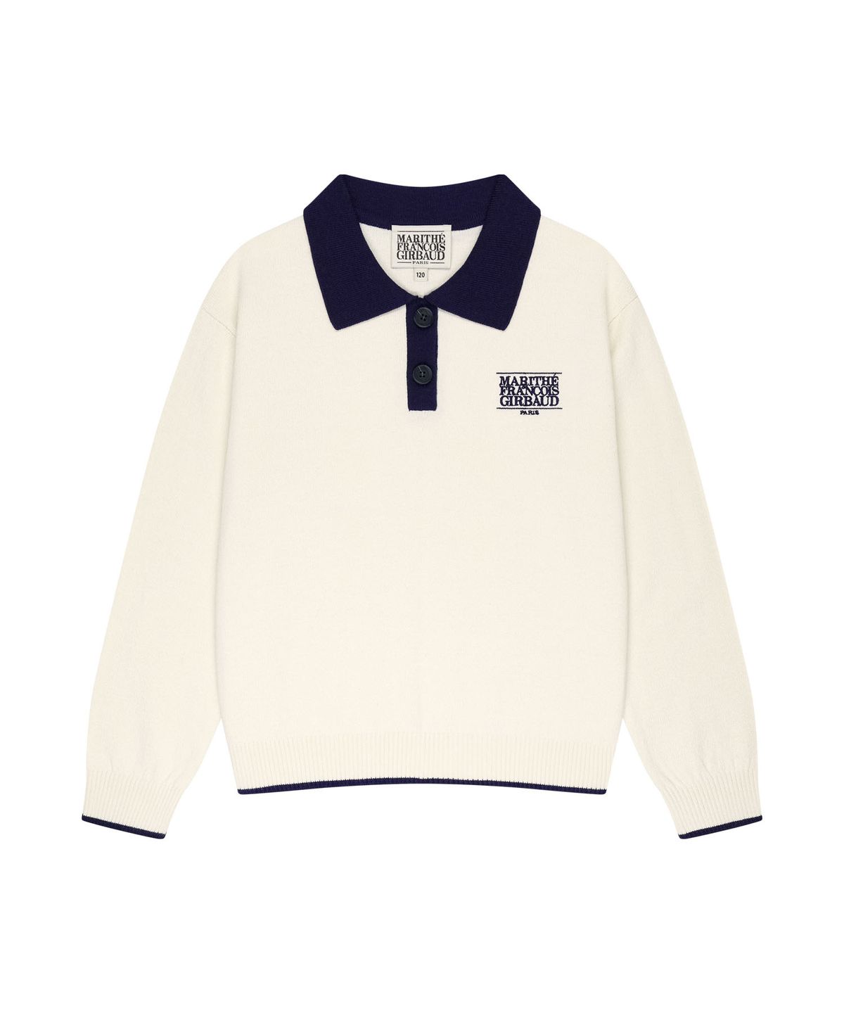 마리떼 키즈(MARITHÉ KIDS) KIDS SMALL CLASSIC LOGO COLLAR KNIT PULLOVER ivory