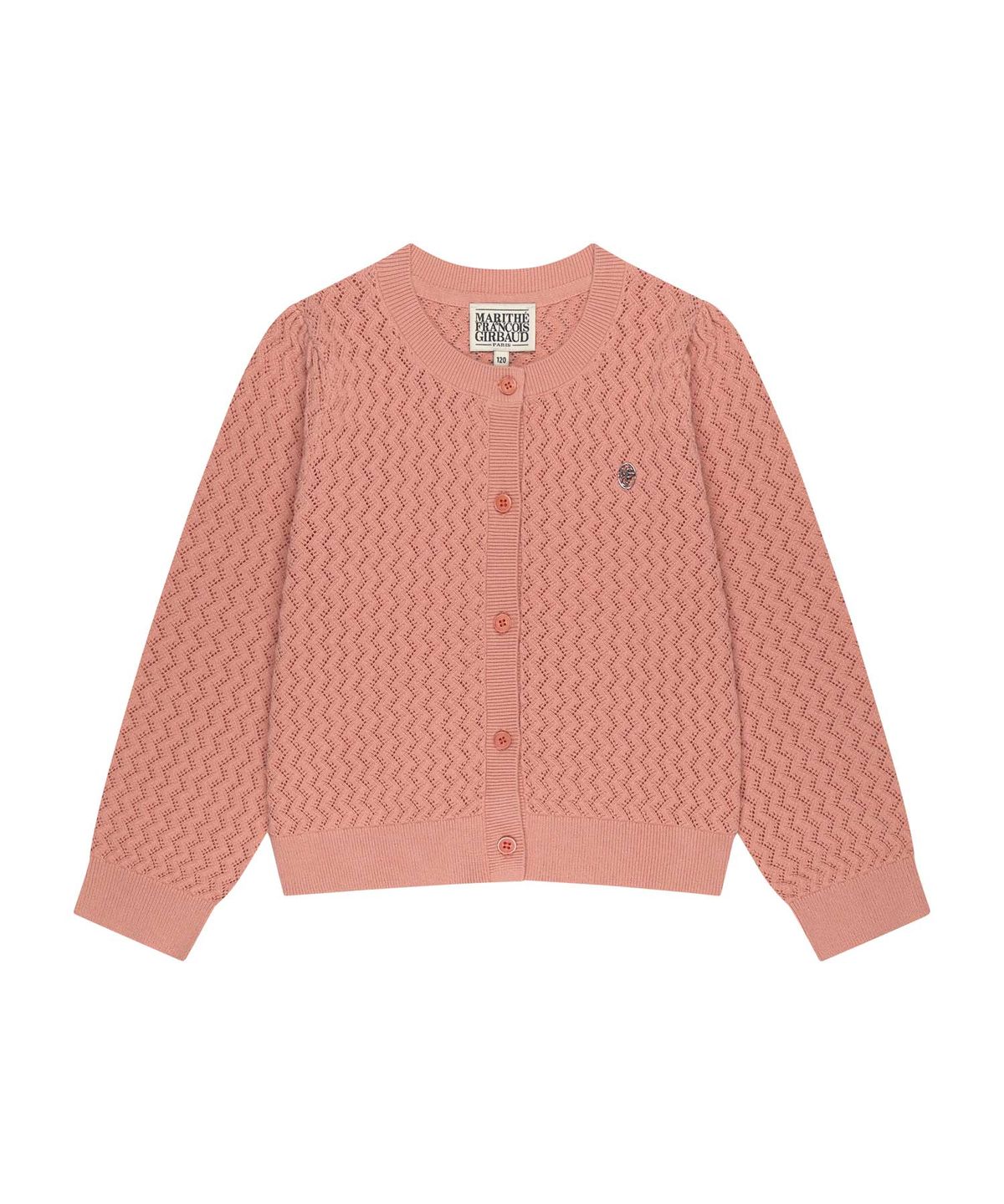 마리떼 키즈(MARITHÉ KIDS) KIDS W POINTELLE KNIT CARDIGAN coral pink