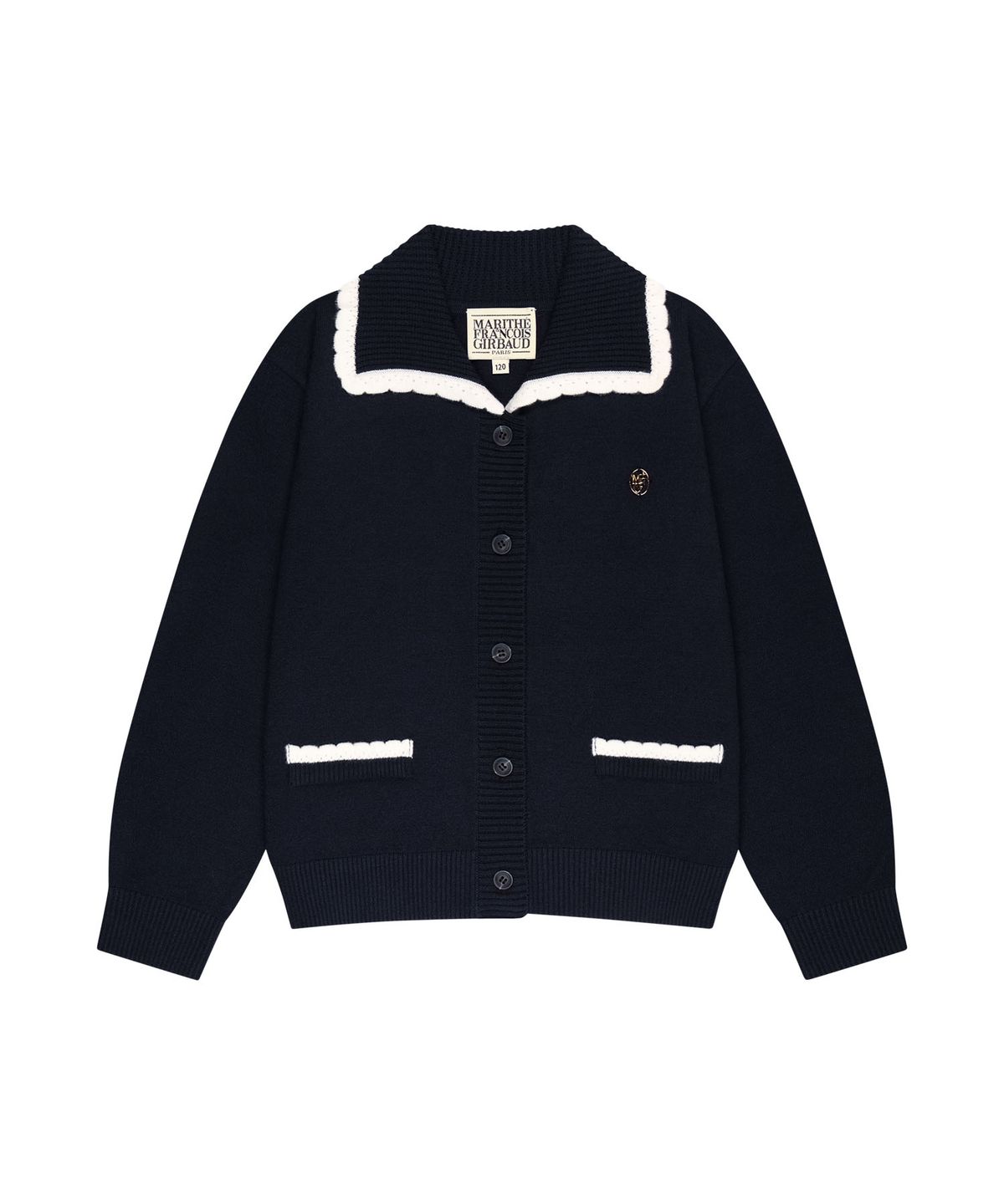 마리떼 키즈(MARITHÉ KIDS) KIDS W LACE COLLAR CARDIGAN navy