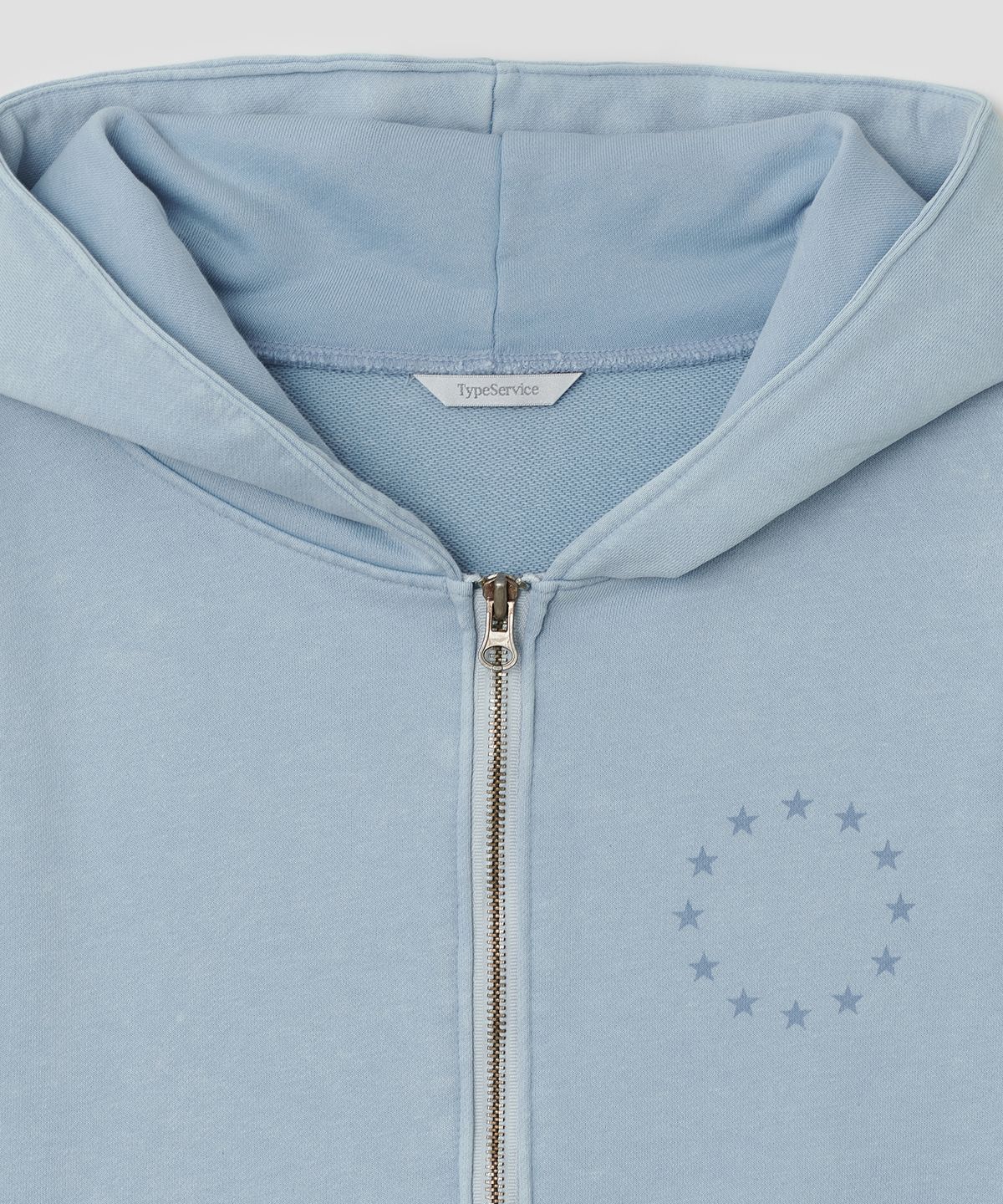 타입서비스(TYPESERVICE) Washed Rhinestone Zip Hoodie [Blue]