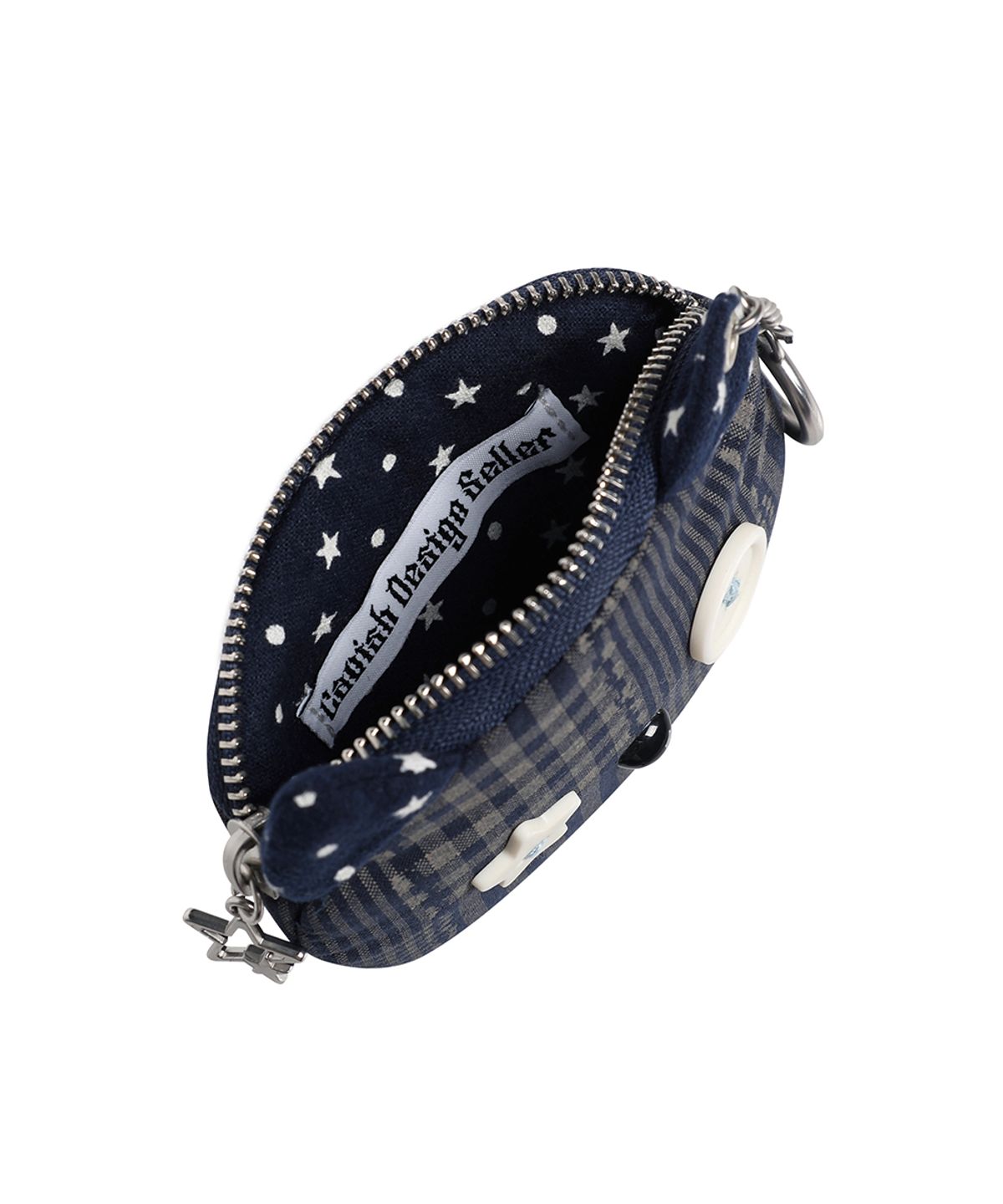 카비시(CAVISH) CAT CHECK POUCH KEYRING NAVY(CV2GSUAB60A)