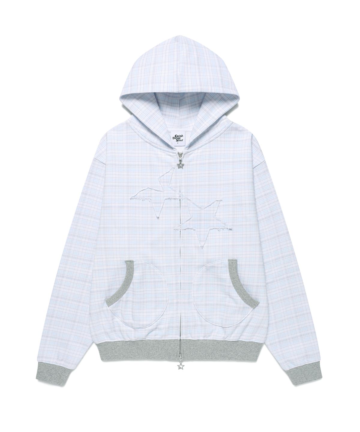 카비시(CAVISH) TWIN STAR CHECK ZIP UP HOODIE BLUE(CV2GSUM400A)
