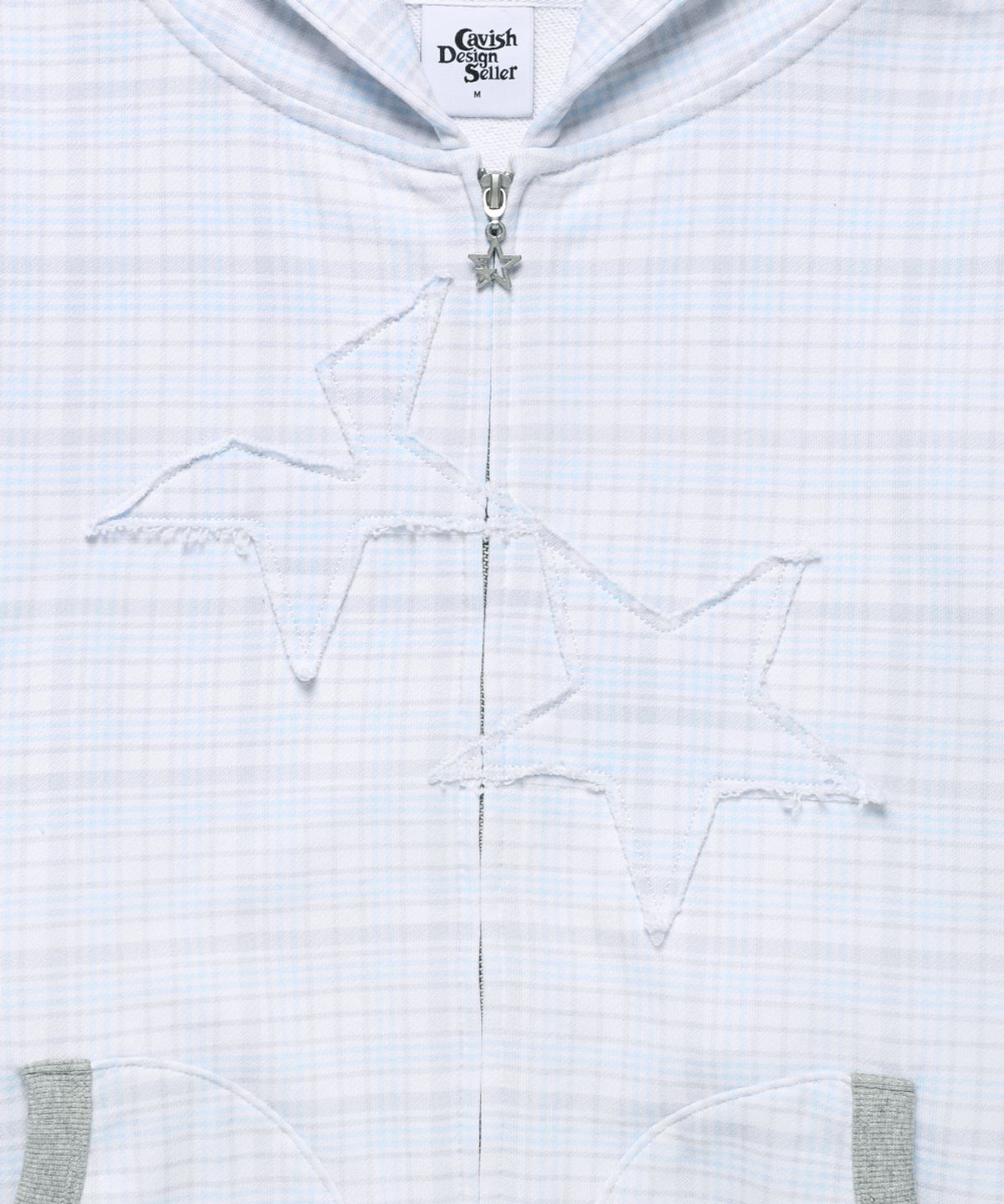 카비시(CAVISH) TWIN STAR CHECK ZIP UP HOODIE BLUE(CV2GSUM400A)