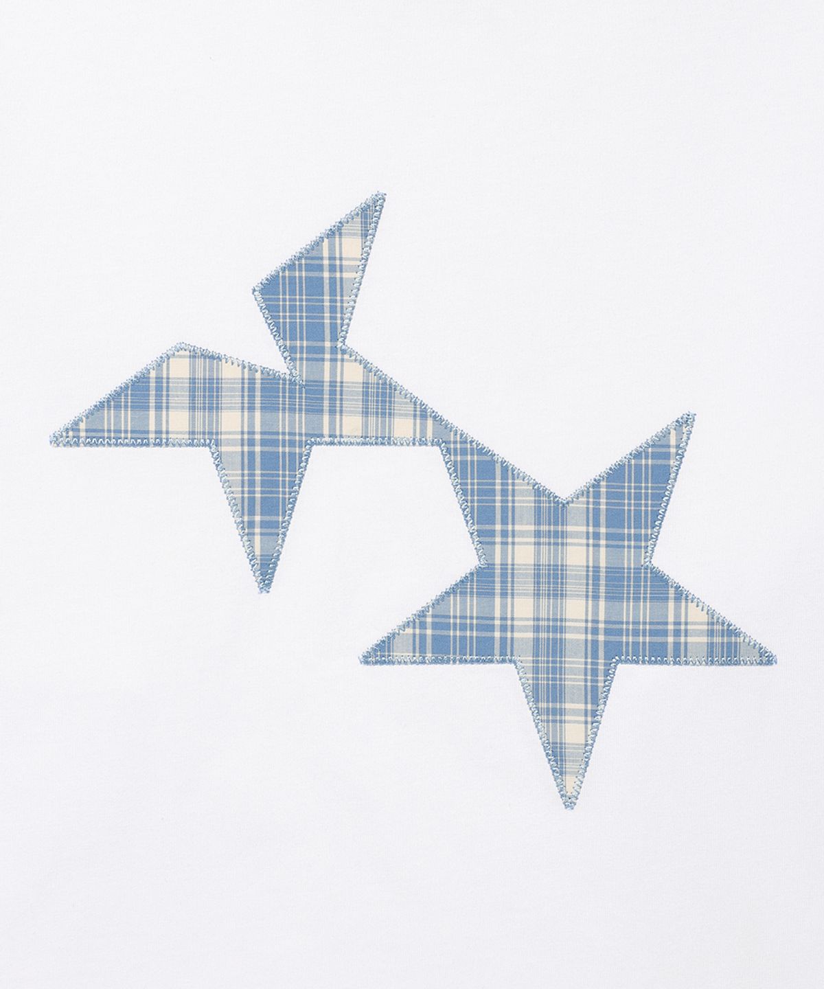 카비시(CAVISH) TWIN STAR CHECK APPLIQUE LS TEE WHITE(CV2GSUT555A)