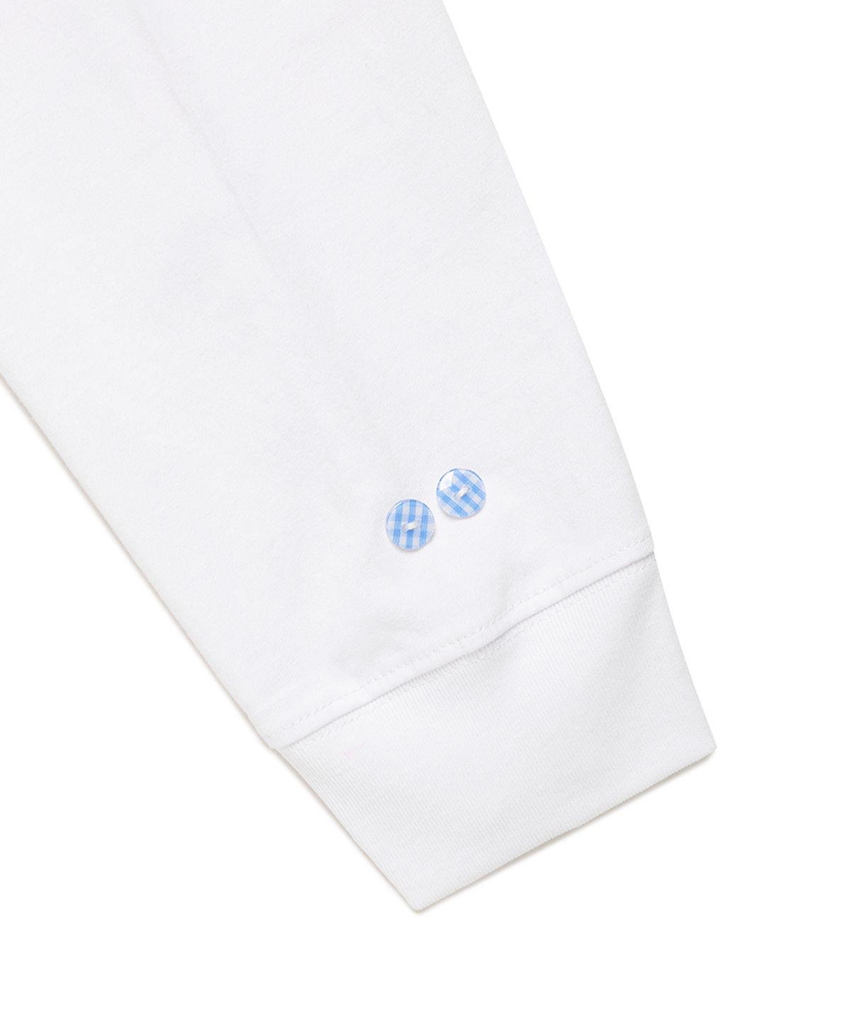 카비시(CAVISH) TWIN STAR CHECK APPLIQUE LS TEE WHITE(CV2GSUT555A)