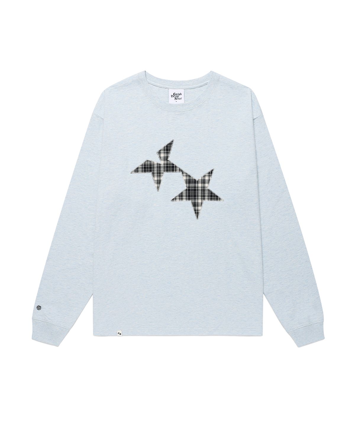 카비시(CAVISH) TWIN STAR CHECK APPLIQUE LS TEE BLUE(CV2GSUT555A)