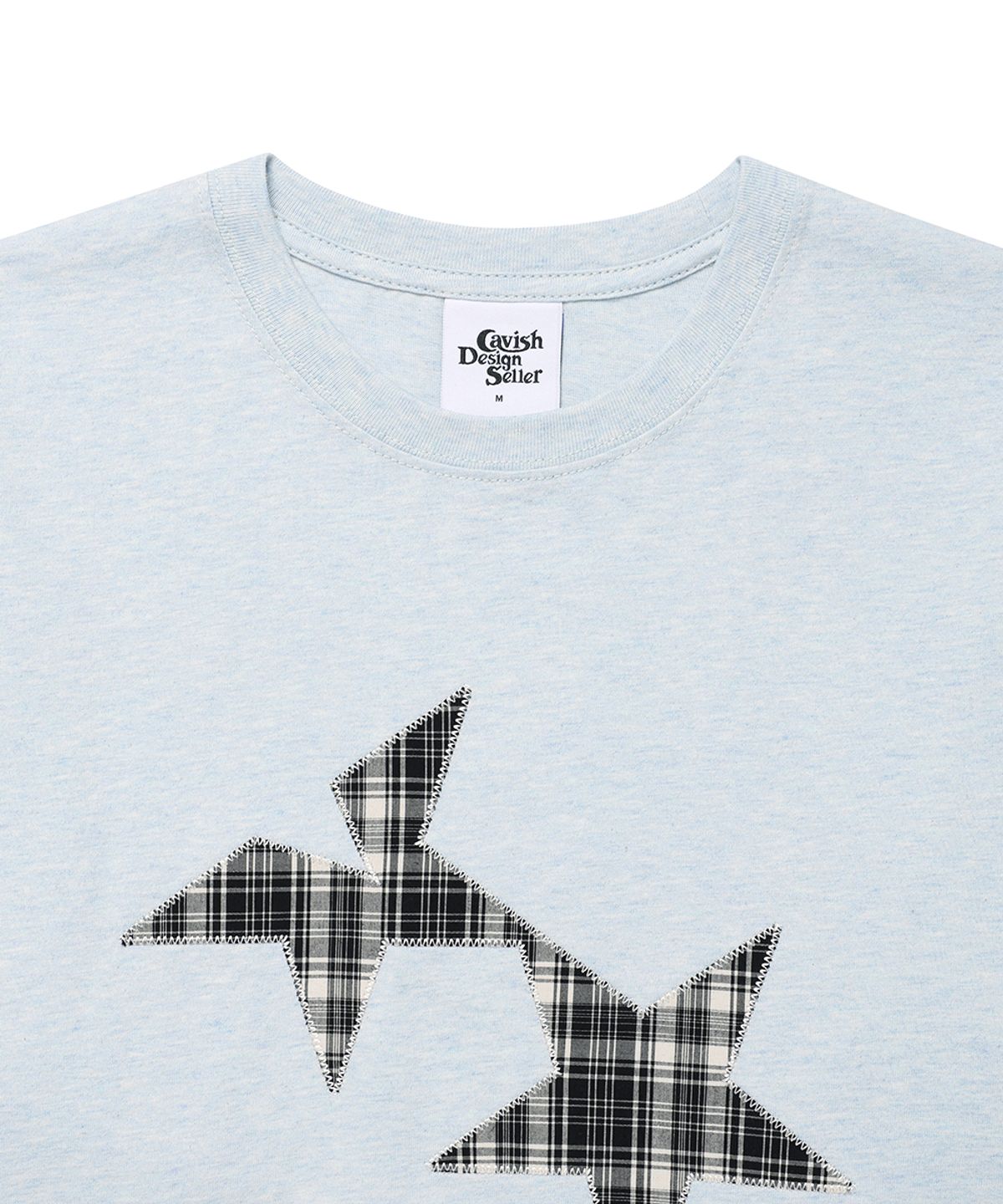 카비시(CAVISH) TWIN STAR CHECK APPLIQUE LS TEE BLUE(CV2GSUT555A)