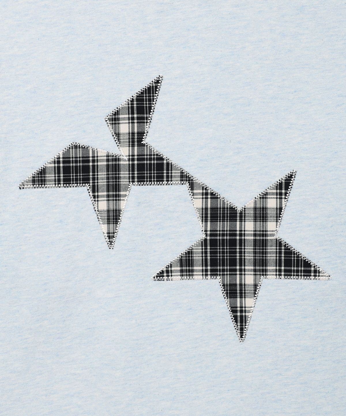 카비시(CAVISH) TWIN STAR CHECK APPLIQUE LS TEE BLUE(CV2GSUT555A)