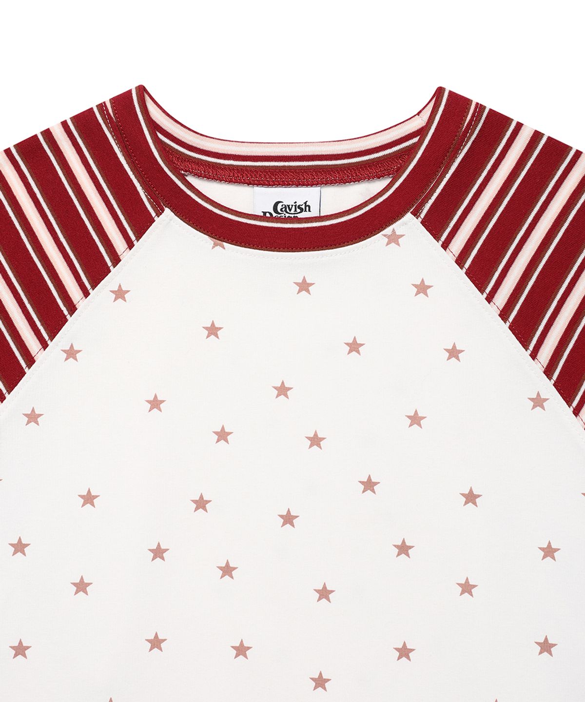 카비시(CAVISH) STRIPED STAR RAGLAN LS TEE WHITE(CV2GSFT550A)