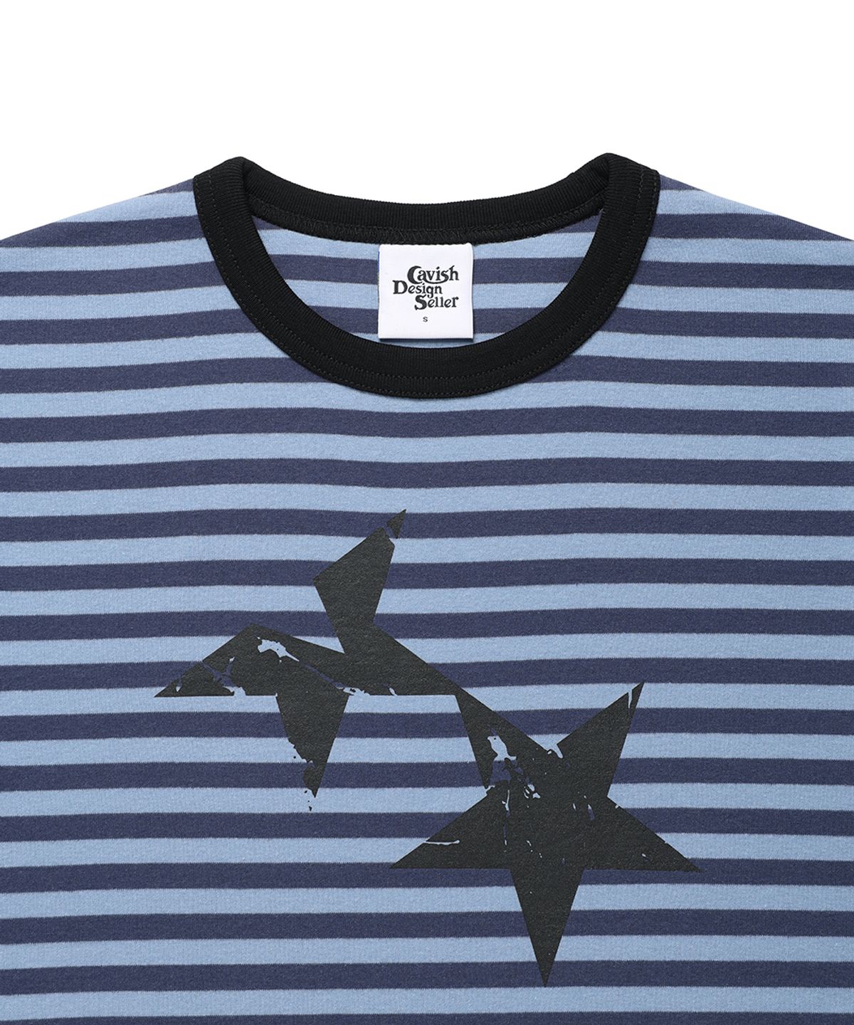 카비시(CAVISH) STRIPED TWIN STAR RINGER SS TEE BLUE(CV2GMUT505A)