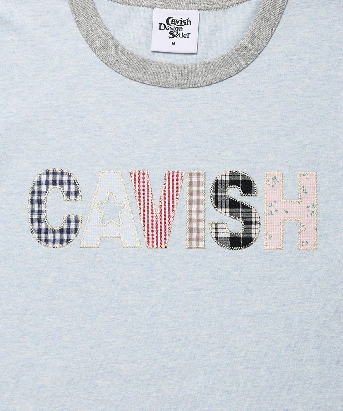카비시(CAVISH) CAVISH APPLIQUE RINGER SS TEE BLUE(CV2GMUT509A)