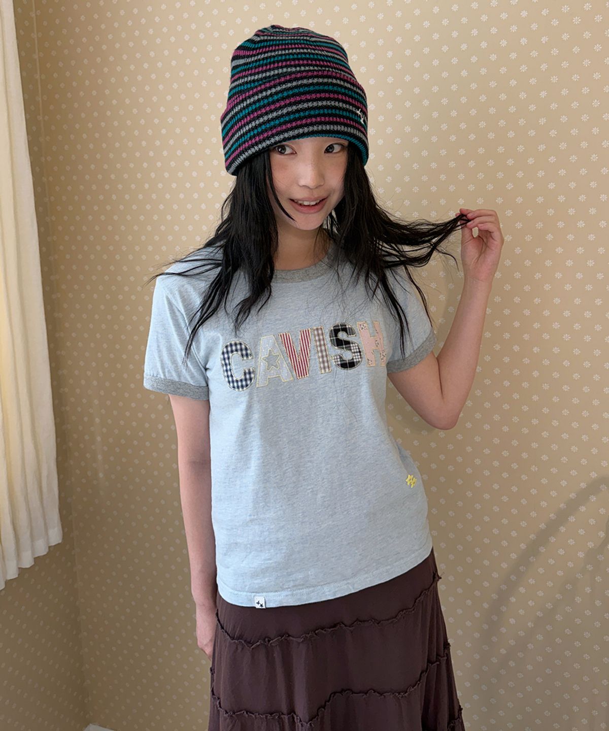 카비시(CAVISH) CAVISH APPLIQUE RINGER SS TEE BLUE(CV2GMUT509A)