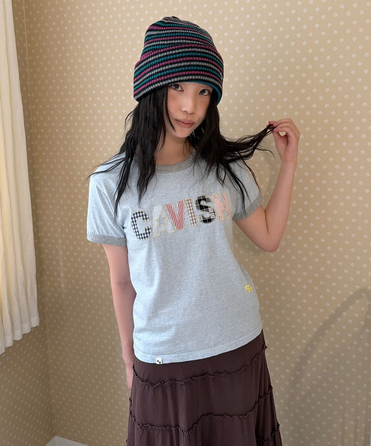 카비시(CAVISH) CAVISH APPLIQUE RINGER SS TEE BLUE(CV2GMUT509A)