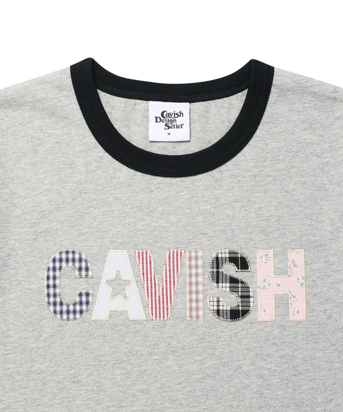 카비시(CAVISH) CAVISH APPLIQUE RINGER SS TEE MELANGE GREY(CV2GMUT509A)