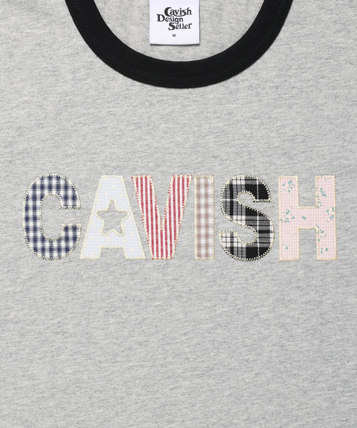 카비시(CAVISH) CAVISH APPLIQUE RINGER SS TEE MELANGE GREY(CV2GMUT509A)