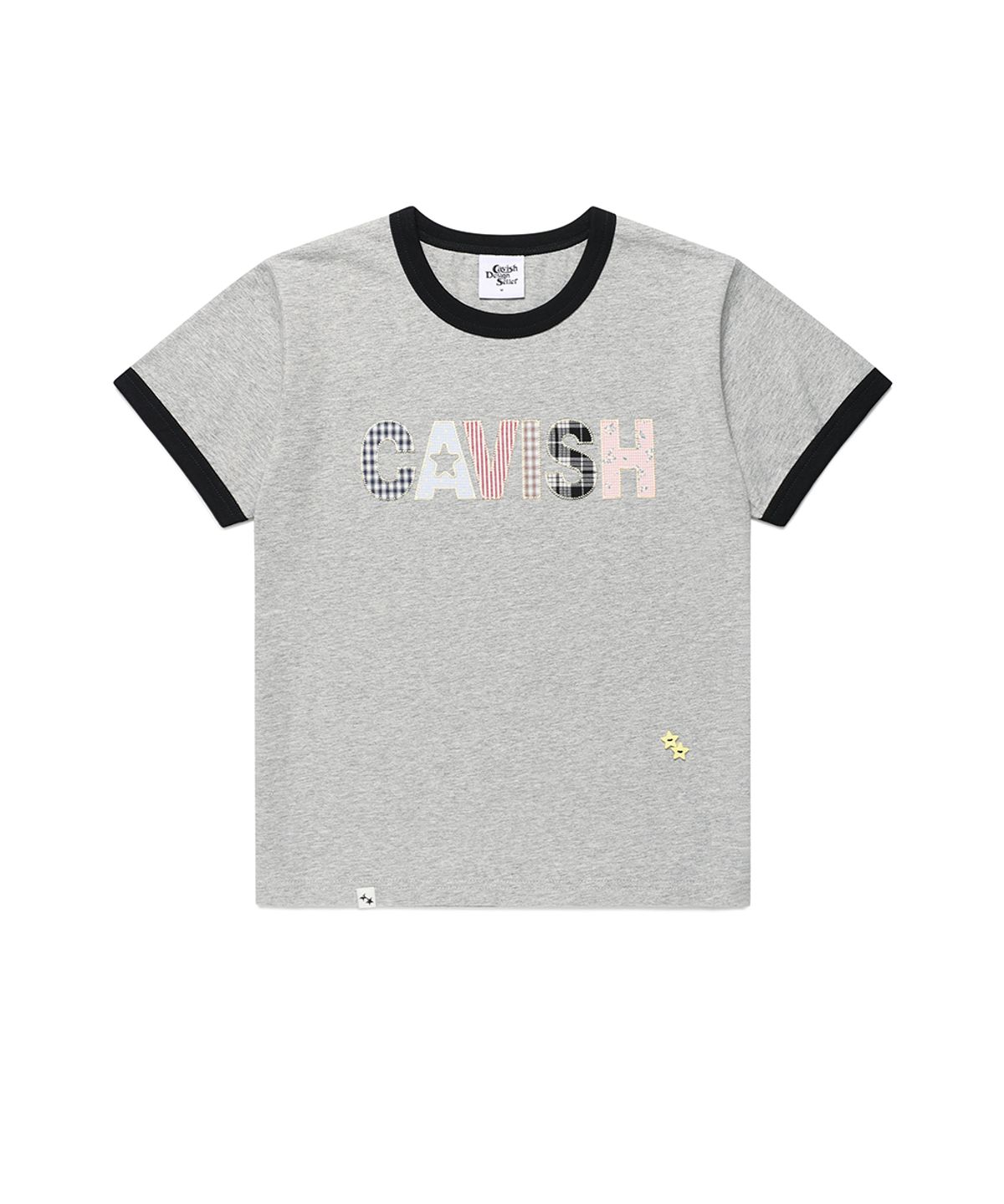 카비시(CAVISH) CAVISH APPLIQUE RINGER SS TEE MELANGE GREY(CV2GMUT509A)