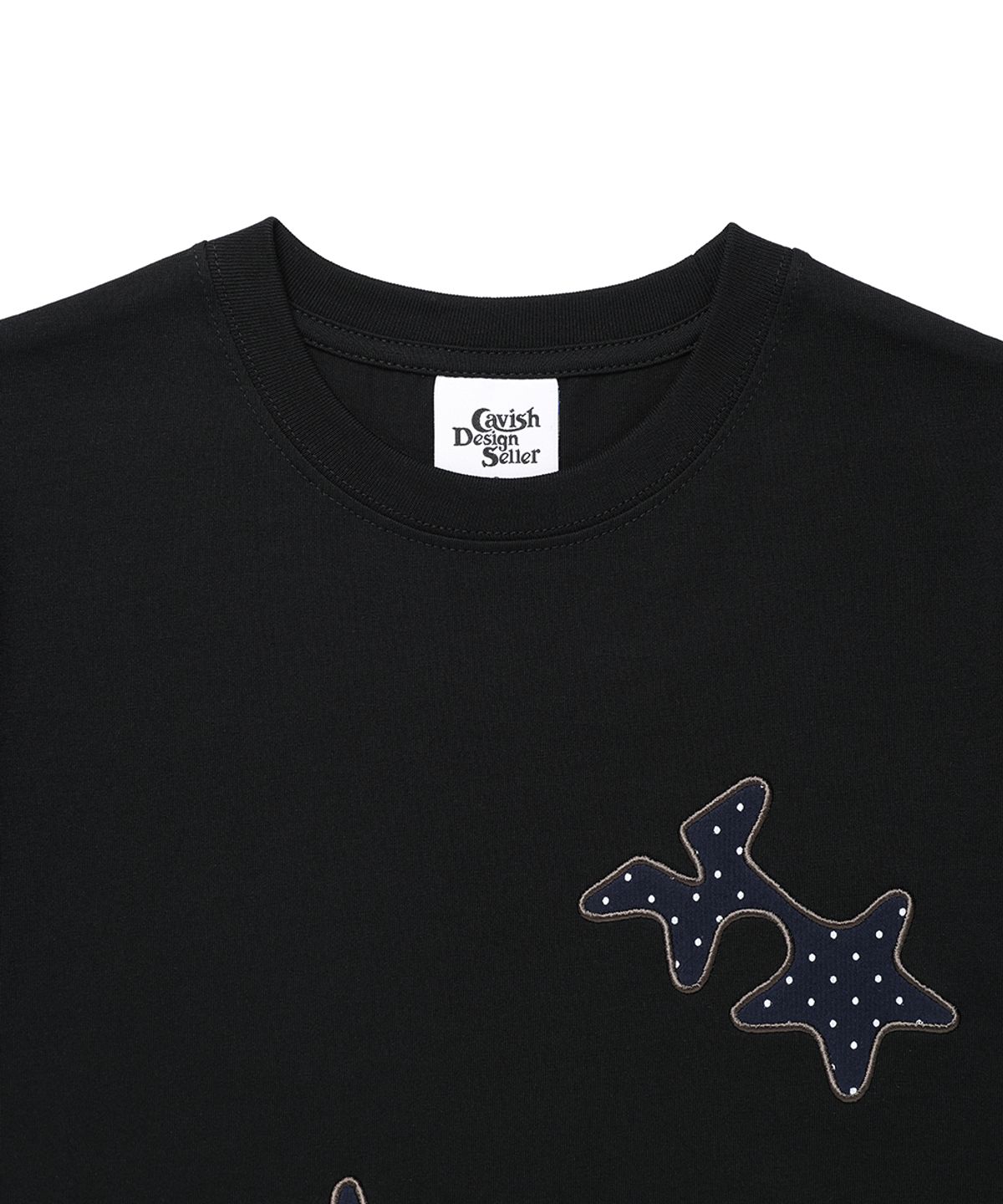 카비시(CAVISH) COZY STAR APPLIQUE SS TEE BLACK(CV2GMFT515A)