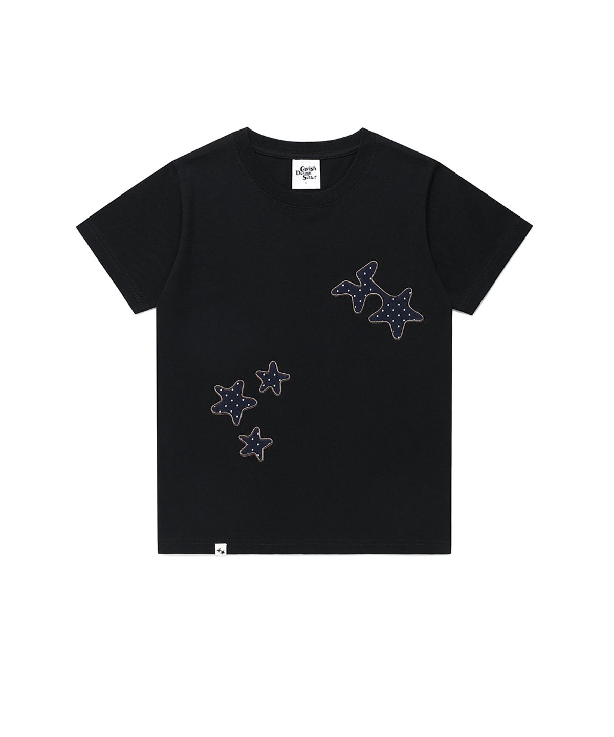 카비시(CAVISH) COZY STAR APPLIQUE SS TEE BLACK(CV2GMFT515A)