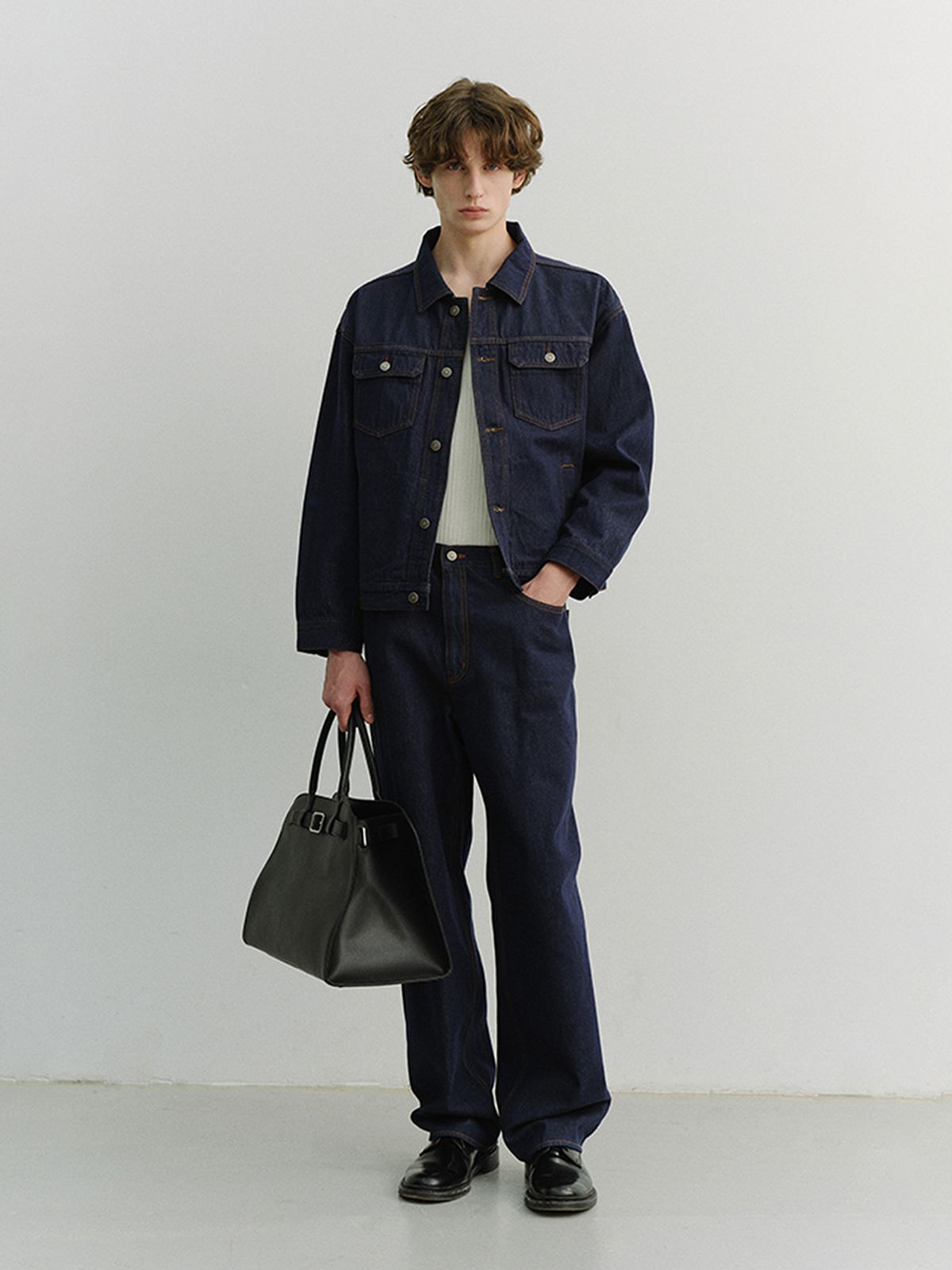던스트 포 맨(DUNST FOR MEN) DENIM TRUCKER JACKET_UNISEX_UDJU6A108_INDIGO NAVY