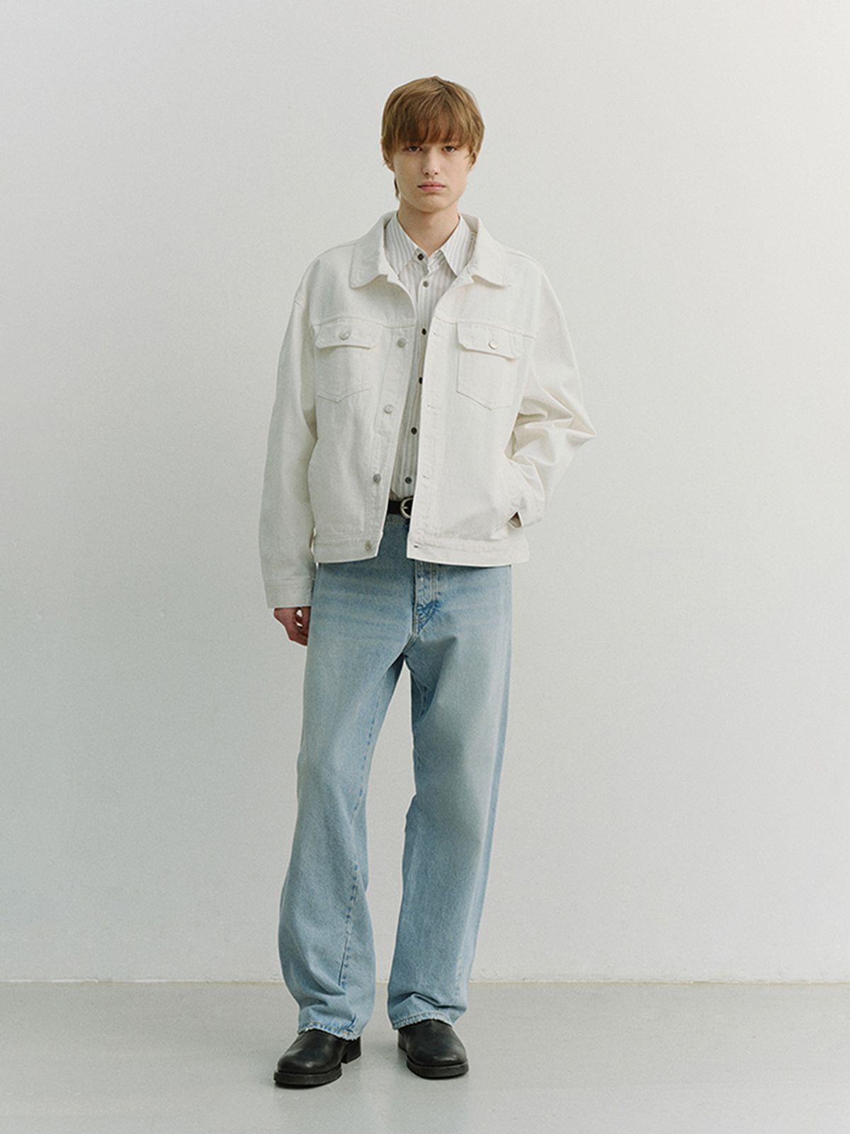 던스트 포 맨(DUNST FOR MEN) DENIM TRUCKER JACKET_UNISEX_UDJU6A108_IVORY
