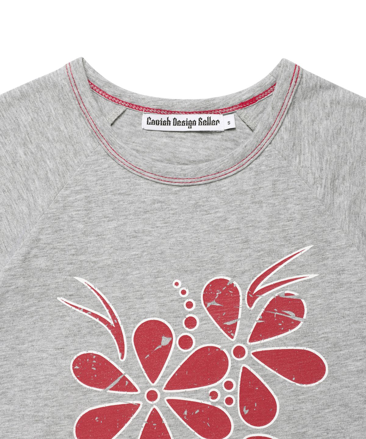 카비시(CAVISH) VINTAGE FLOWER RAGLAN SS TEE GREY(CV2GMFT510A)