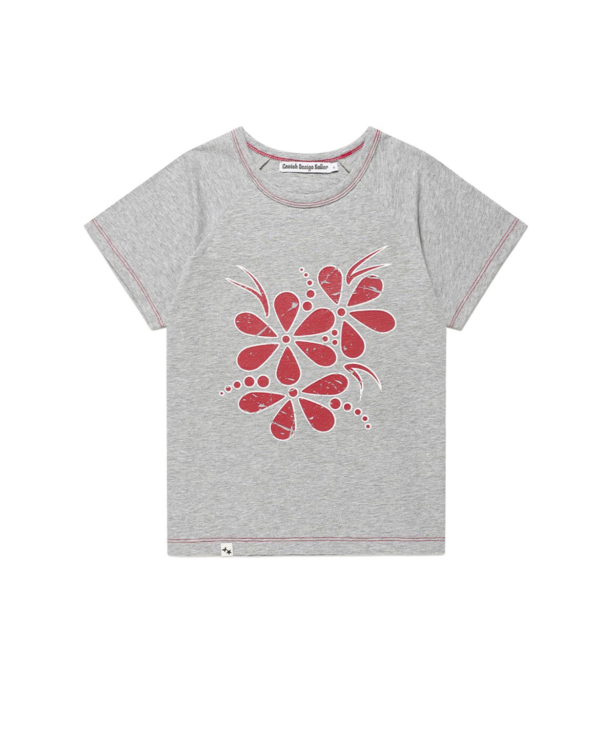 카비시(CAVISH) VINTAGE FLOWER RAGLAN SS TEE GREY(CV2GMFT510A)