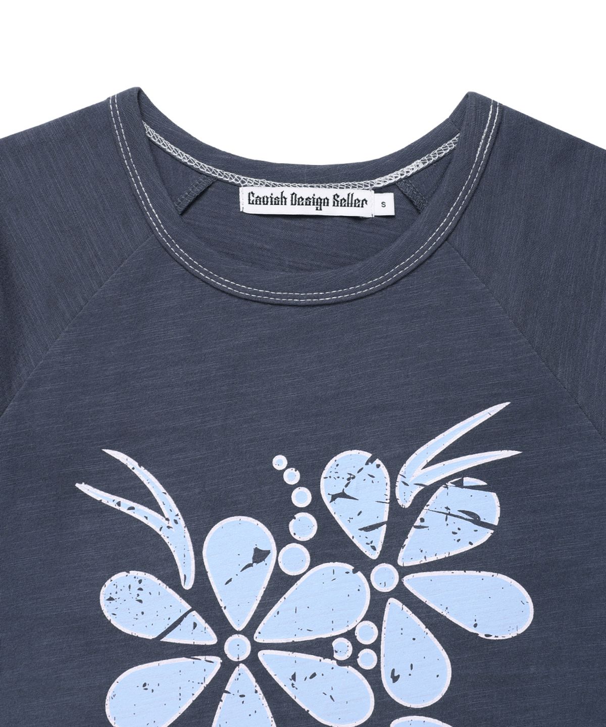카비시(CAVISH) VINTAGE FLOWER RAGLAN SS TEE NAVY(CV2GMFT510A)