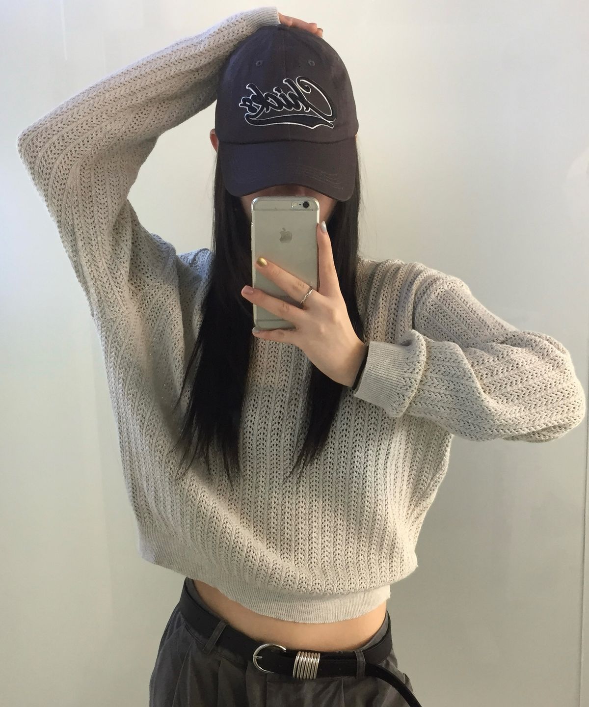 칙스(CHICKS) 테일자수 볼캡 브라운