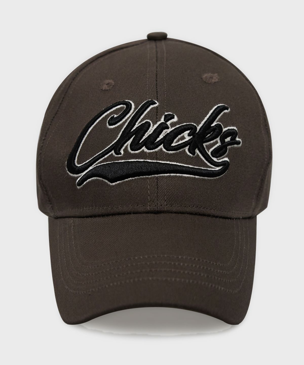 칙스(CHICKS) 테일자수 볼캡 브라운