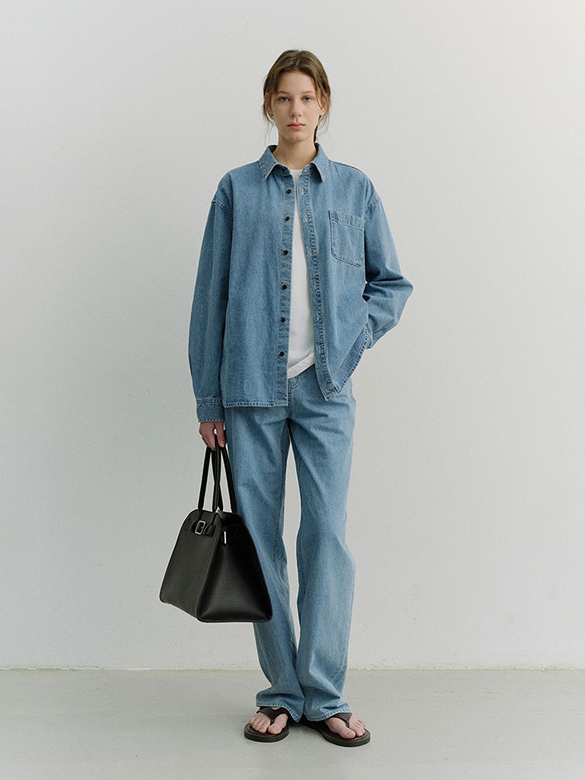 던스트(DUNST) UNISEX OVERSIZED DENIM SHIRT_UDSH6A102_LIGHT BLUE