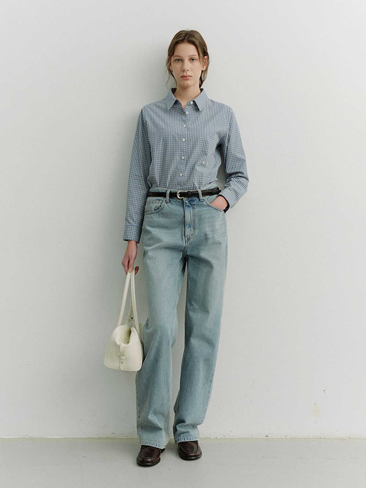 던스트(DUNST) 2-WAY ESSENTIAL CHECKED SHIRT_UDSH6A203_BLUE CHECK