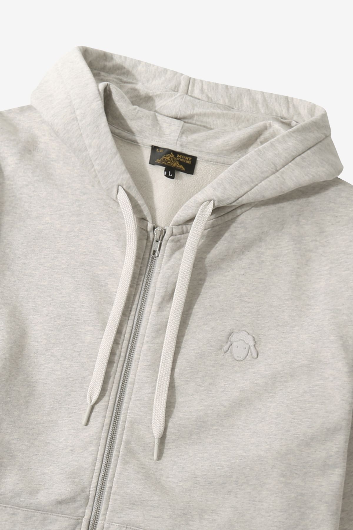 르몽생미셸(LE MONT ST MICHEL) [기모] SYLVIAN-BASIC HOODED ZIP-UP_Light Grey